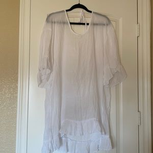 White Flowy Swimsuit Cover Up